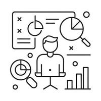 Outline illustration Of Professional Analyzing Graphs vector