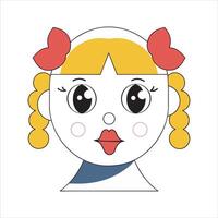 Cutte girl with pouty lips illustraiton vector