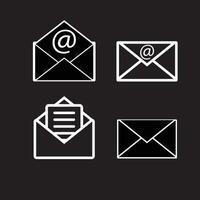 Outline email icon isolated on grey background. Open envelope pictogram. Line mail symbol for website design, mobile application, ui. vector