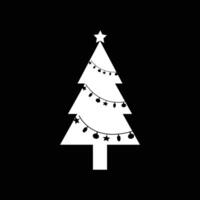 Christmas tree icon. Set of black christmas tree icons on white background. vector