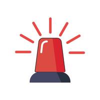 Red flasher icon in flat design. Siren icon in flat style. Emergency siren. vector