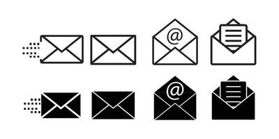 White icon set design. Envelop icon illustration . Editable in eps10. vector