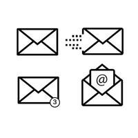 Mail icon set. Envelope icon. Mail and E-mail on isolated background. vector