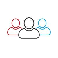 Group of people, squad icon - team user icon. three person symbol, group, Friends, people, users icon vector
