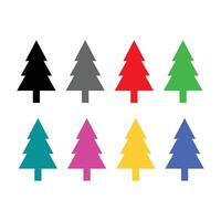Set of Christmas tree icon in white background. Festive colorful Christmas Tree Icons. vector