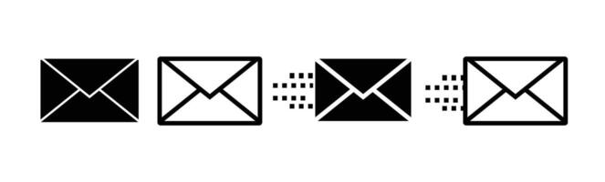 Mail icon set. email icon . E-mail icon. Envelope icon. Email Envelope Icon. letter message envelope sign in black color. suitable for apps and websites Ui designs vector
