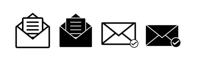 email icon set. mail post symbol. envelope icon. letter message envelope sign in black color. suitable for apps and websites Ui designs vector