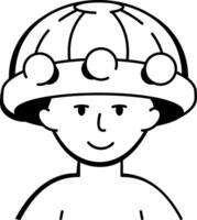 A hand drawn icon showing brainwave scanner vector