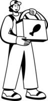 Meal order illustration of a character in glyph style vector