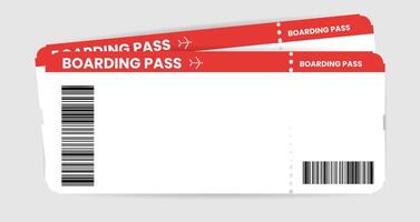 Airplane ticket set with barcode. Boarding pass ticket template. Airline boarding pass template. illustration vector