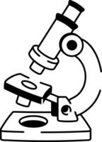 Lab microscope icon in hand drawn style vector