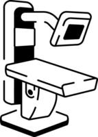 A doodle style icon of a mammography machine vector