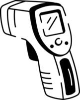 A hand drawn icon of an infrared thermometer vector