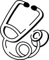 Doctor stethoscope icon in hand drawn style vector