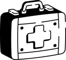 A hand drawn icon of a first aid kit vector