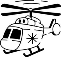 A doodle style icon of an emergency helicopter vector