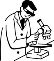 Lab technician icon in hand drawn style vector