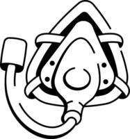 A hand drawn style icon of an anesthesia mask vector