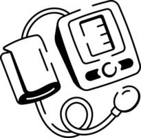 Bp monitor icon in hand drawn style vector