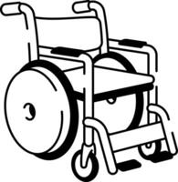 A hand drawn style icon of a wheelchair vector