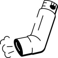 A hand drawn style icon of asthma inhaler vector