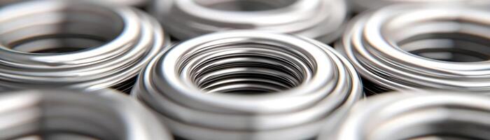 Close-up view of metallic springs arranged in a detailed pattern. photo