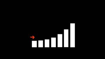 Infographic growth 2D object animation. Increase sales in business flat cartoon 4K animation video