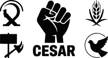 A collection of silhouettes related to Cesar Chavez Day vector