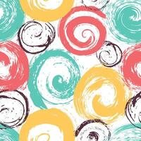 Seamless pattern with abstract brush strokes and circles. Modern Art design vector