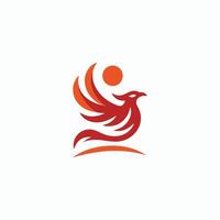 a red bird with a sun on its back vector