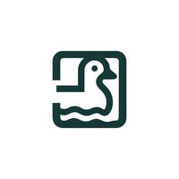 a duck logo with a square shape vector