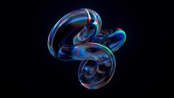 An Abstract Collection of 3D Colorful Swirling Shapes Accompanied by Unique Reflections photo