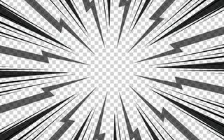 background with exploding lightning rays in comic style vector