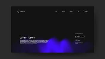 wave futuristic design of landing page. retro fluid gradient website page design vector