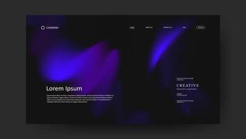 wave futuristic design of landing page. retro fluid gradient web page site design vector