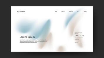 wave futuristic design of landing page. retro fluid gradient website design vector