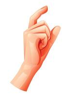 Hand showing tiny pinch gesture between thumb and index. Cartoon illustration vector