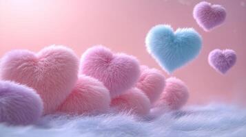 Charming hearts on a soft background, ideal for romantic themes and expressions of love photo