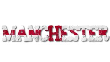 Manchester Text with England Flag Waving Inside. Seamless Loop Animation on Transparent Background. video