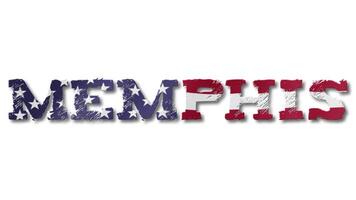 Memphis Text with USA Flag Waving Inside. Seamless Loop Animation on Transparent Background. video
