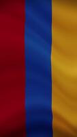 Armenia Waving Flag in Vertical Orientation. Realistic Flag Animation. Seamless Loop Background. video