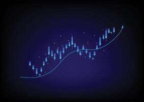 Stock and investment concept. Candlestick with upper arrow on a table background. Bullish market, profit of wealth, high risk high return, business growth up. vector