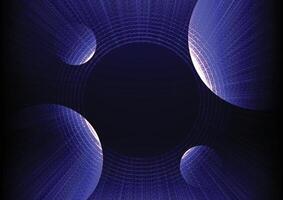 Futuristic tech circle glowing and neon lighting on dark blue table abstract technology background. vector