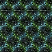Geometric triangle curved lines in blue and green color seamless pattern vector