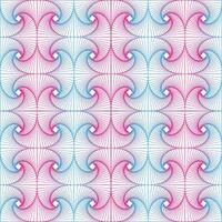 Geometric curved lines in pink and blue color seamless pattern vector