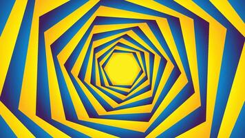 Geometric blue and yellow hexagon background vector