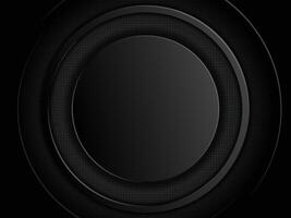 Abstract modern luxury dark rounded layers and dotted background with shadow and golden border vector