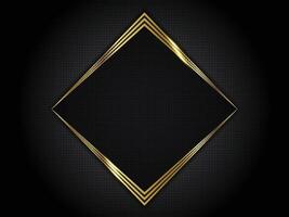 Abstract modern luxury black background with golden diamond cubes with shadow vector