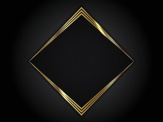 Abstract modern luxury black background with golden diamond cubes with shadow