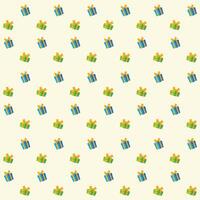 Green Gift boxes with ribbon seamless pattern background copy vector